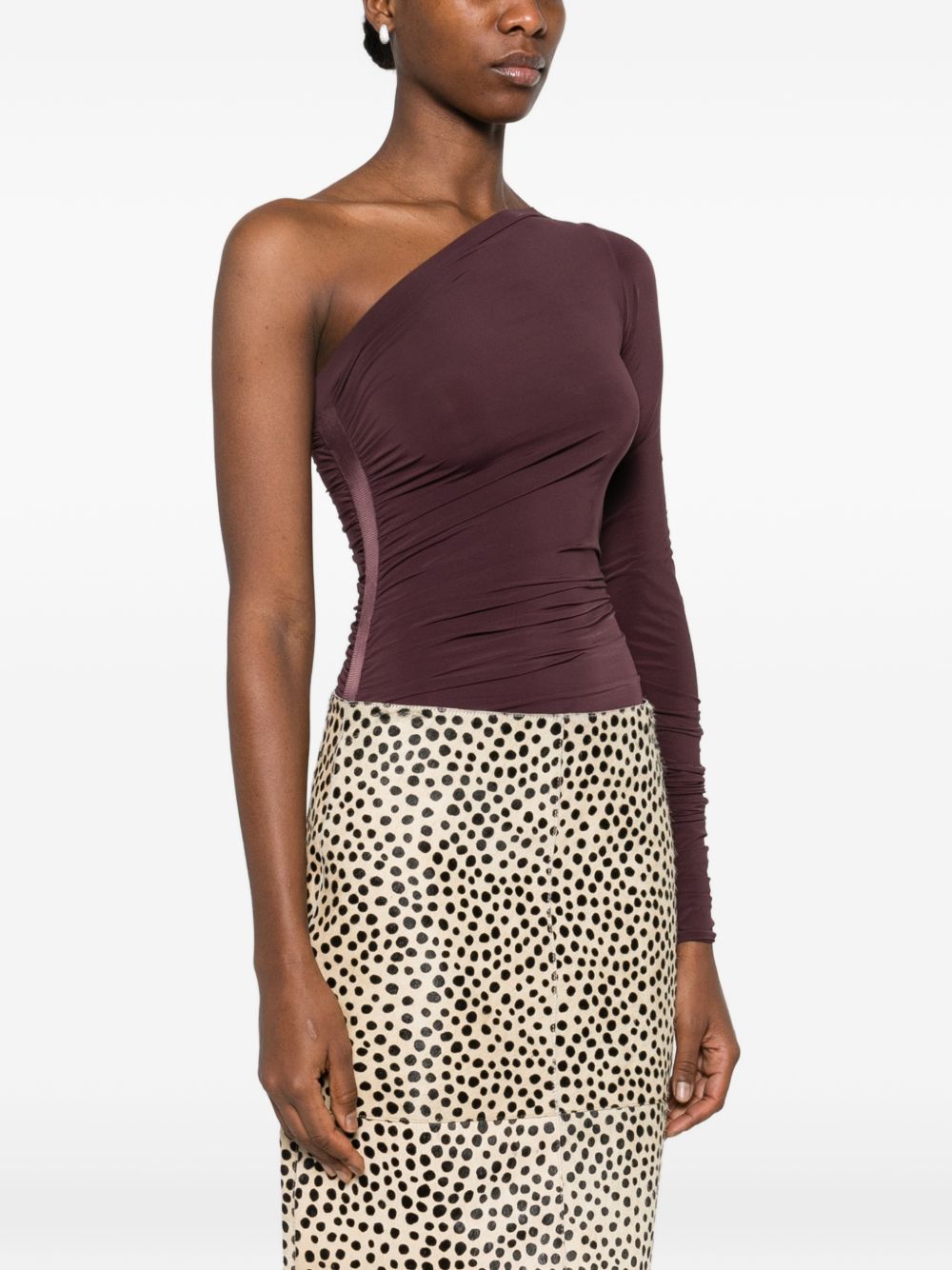Body monospalla a maniche lunghe in viola Wolford - donna 