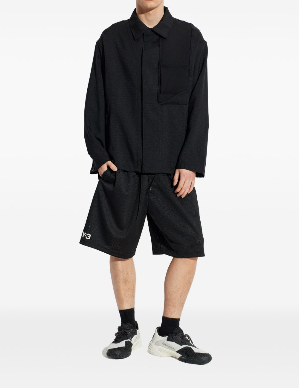 Giacca Utility con taschino in nero Y-3 - uomo 