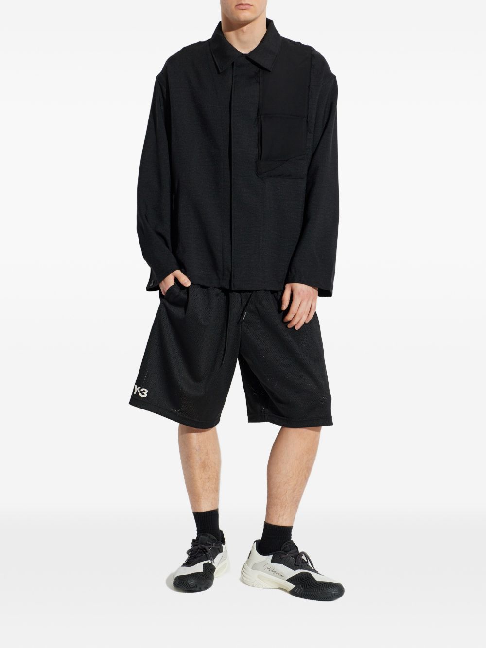 Giacca Utility con taschino in nero Y-3 - uomo 