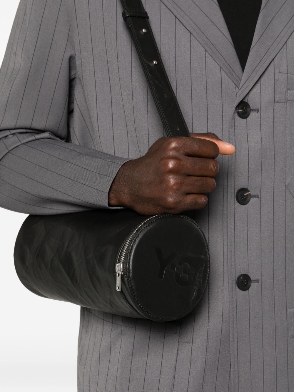 Borsa a spalla messenger barrel in nero Y-3 - uomo 
