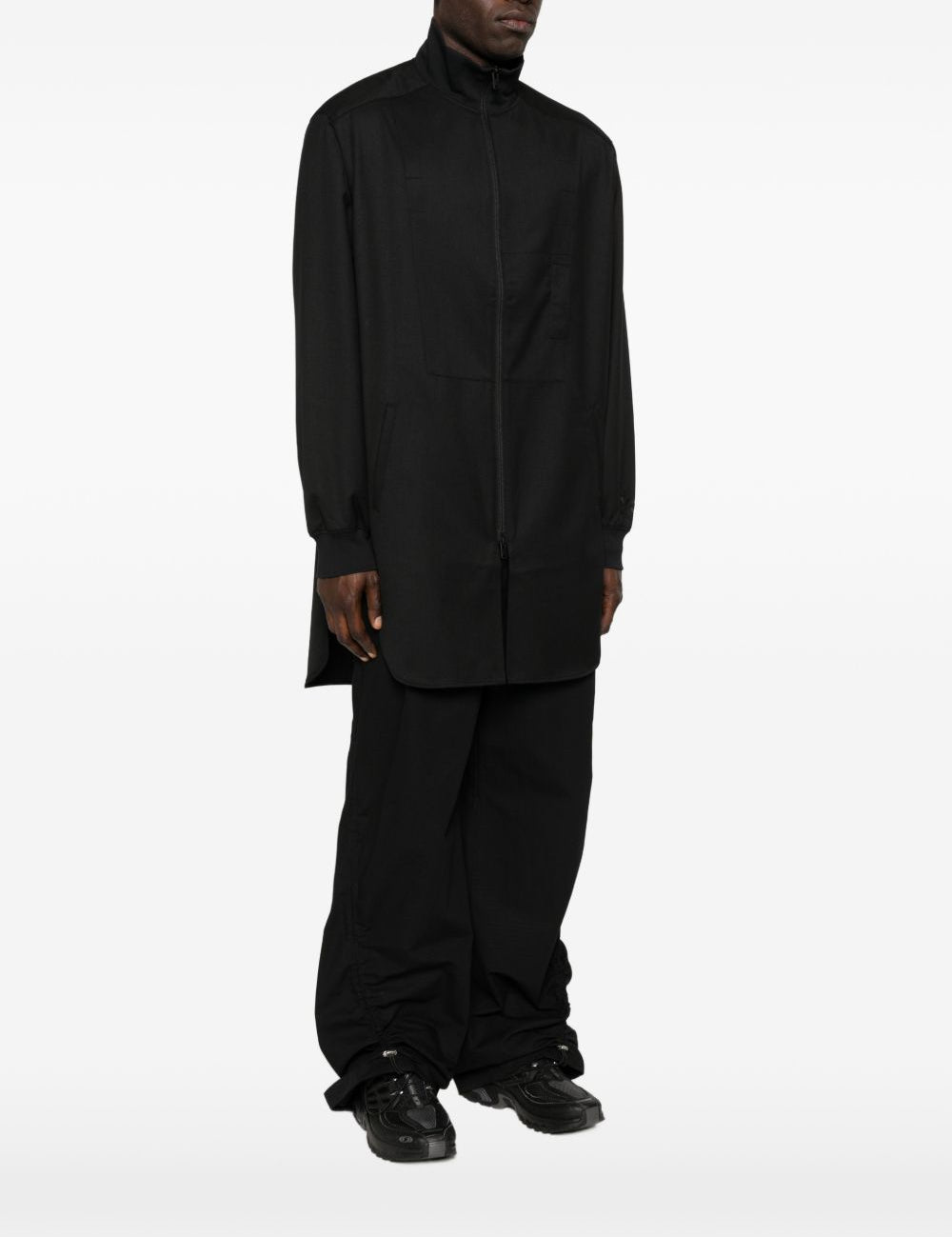 Cappotto con zip in nero Y-3 - uomo 