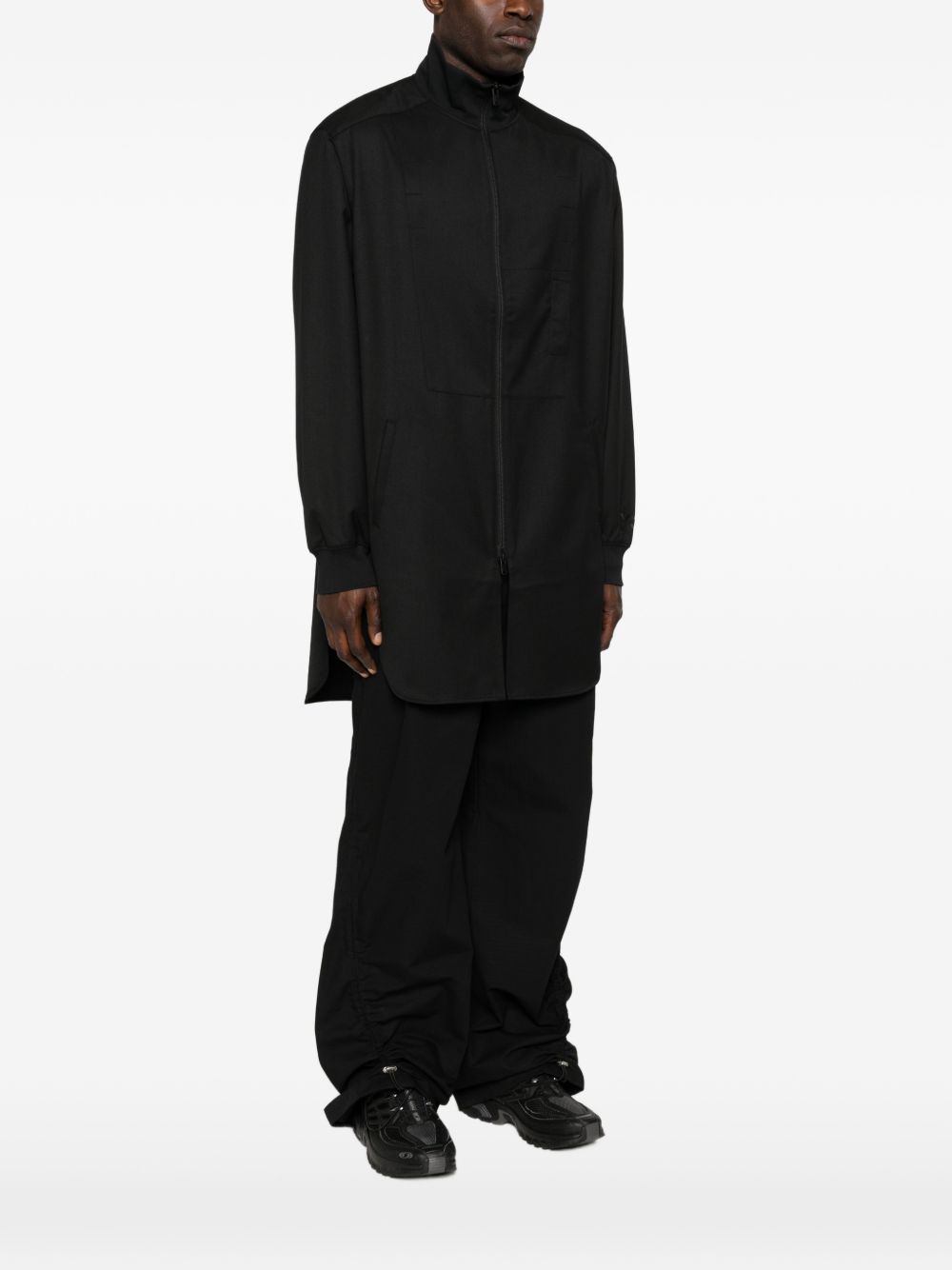 Cappotto con zip in nero Y-3 - uomo 