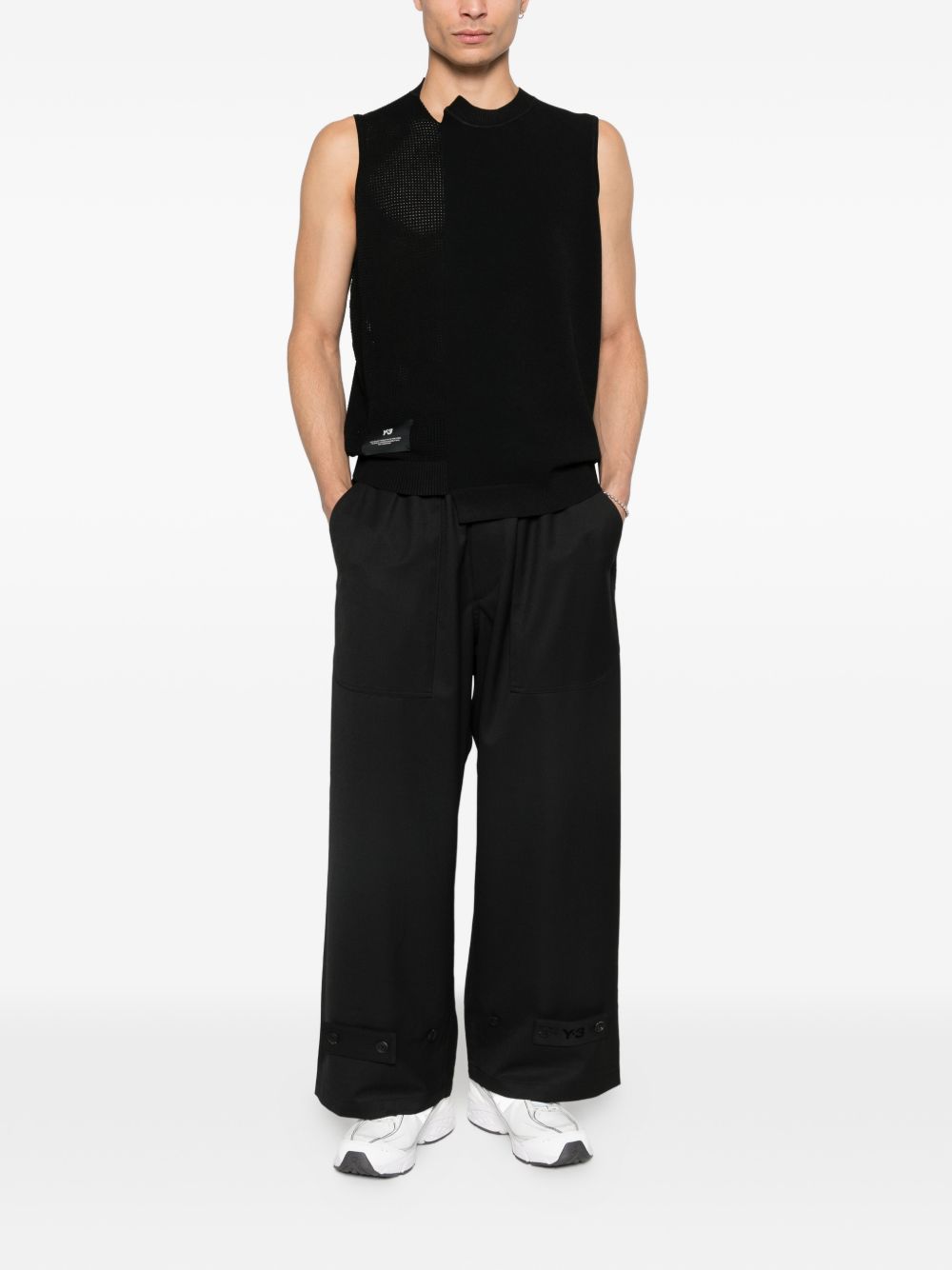 Pantaloni con coulisse in nero Y-3 - uomo 