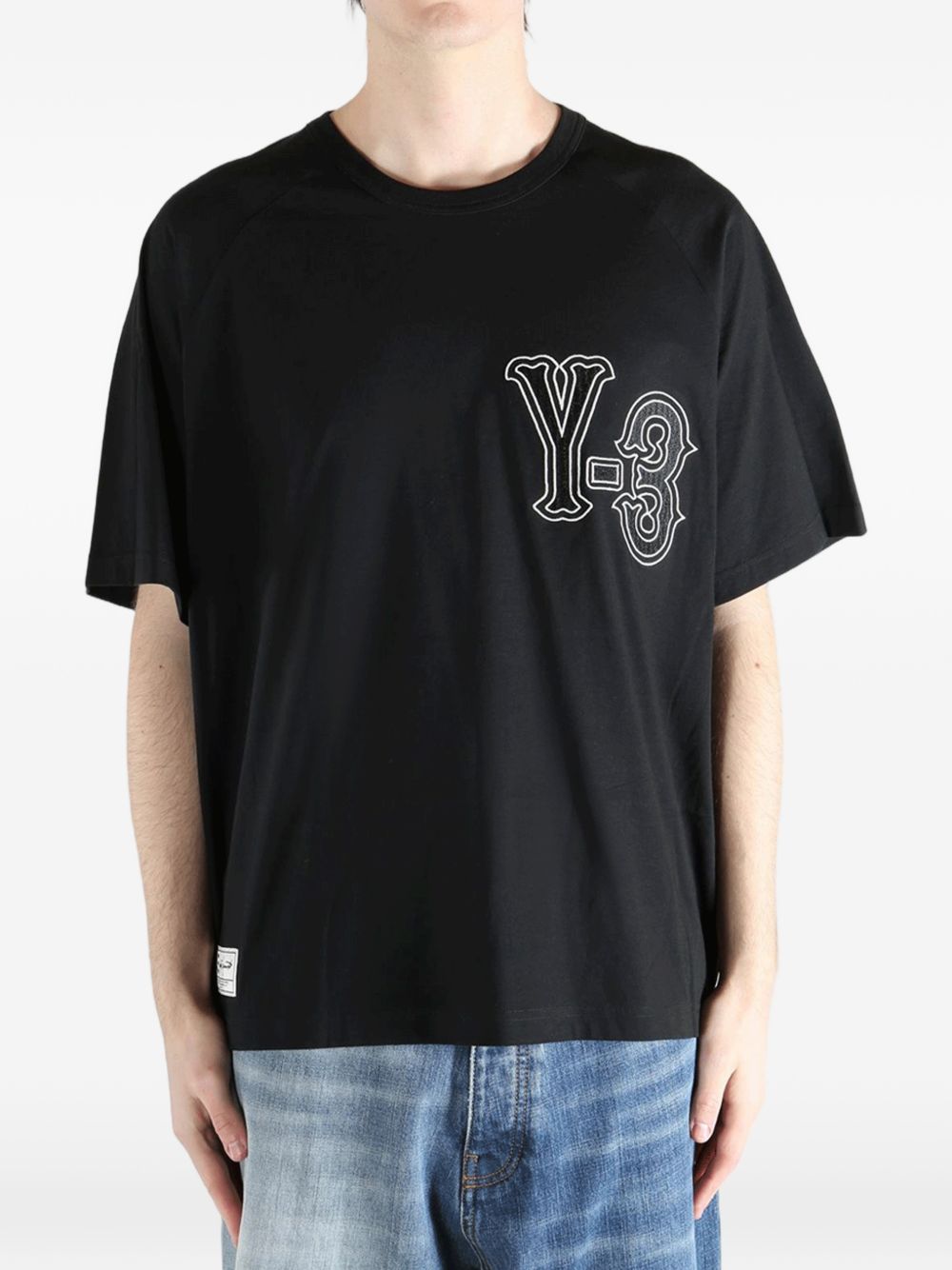 T-shirt con logo in nero Y-3 - uomo 