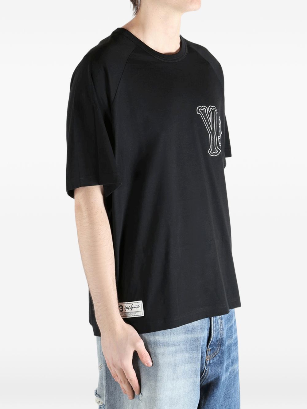 T-shirt con logo in nero Y-3 - uomo 