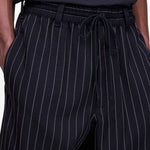 Bermuda gessati con coulisse in nero Y-3 - uomo 