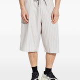 Bermuda gessati con coulisse in bianco Y-3 - uomo 