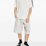 Bermuda gessati con coulisse in bianco Y-3 - uomo 