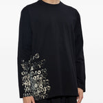 T-shirt a maniche lunghe con logo in nero Y-3 - uomo 