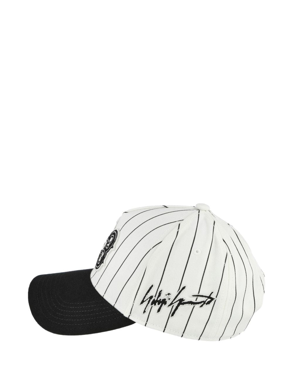 Cappellino con logo e toppa a righe in bianco e nero Y-3 - uomo 