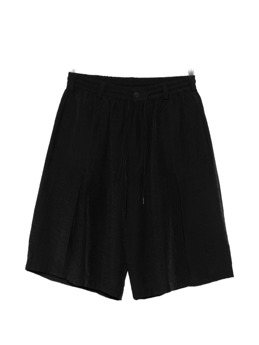 Pantaloncini con coulisse e pieghe in neroY-3 - uomo 