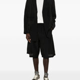 Pantaloncini con coulisse e pieghe in neroY-3 - uomo 