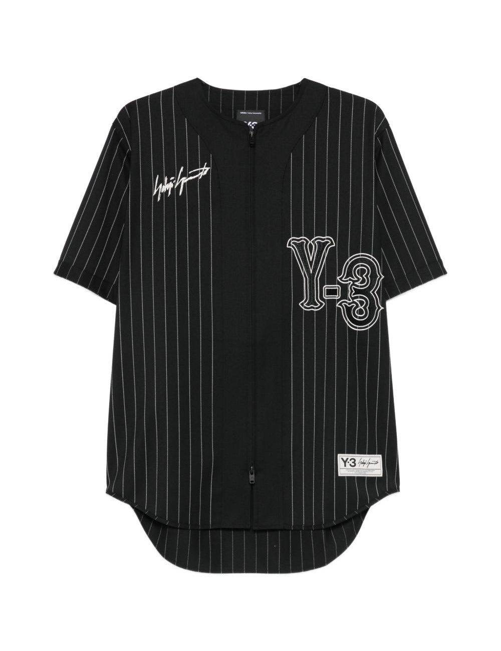 Camicia a righe con zip in nero Y-3 - uomo 