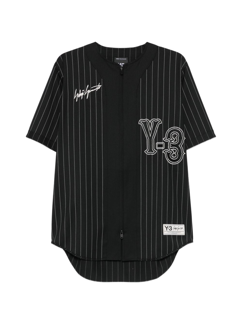 Camicia a righe con zip in nero Y-3 - uomo 