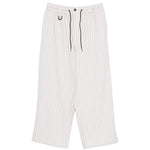 Pantaloni a righe con coulisse in beige Y-3 - uomo 