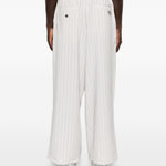 Pantaloni a righe con coulisse in beige Y-3 - uomo 