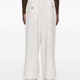 Pantaloni a righe con coulisse in beige Y-3 - uomo 