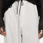 Pantaloni a righe con coulisse in beige Y-3 - uomo 