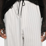 Pantaloni a righe con coulisse in beige Y-3 - uomo 