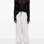 Pantaloni a righe con coulisse in beige Y-3 - uomo 