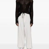 Pantaloni a righe con coulisse in beige Y-3 - uomo 