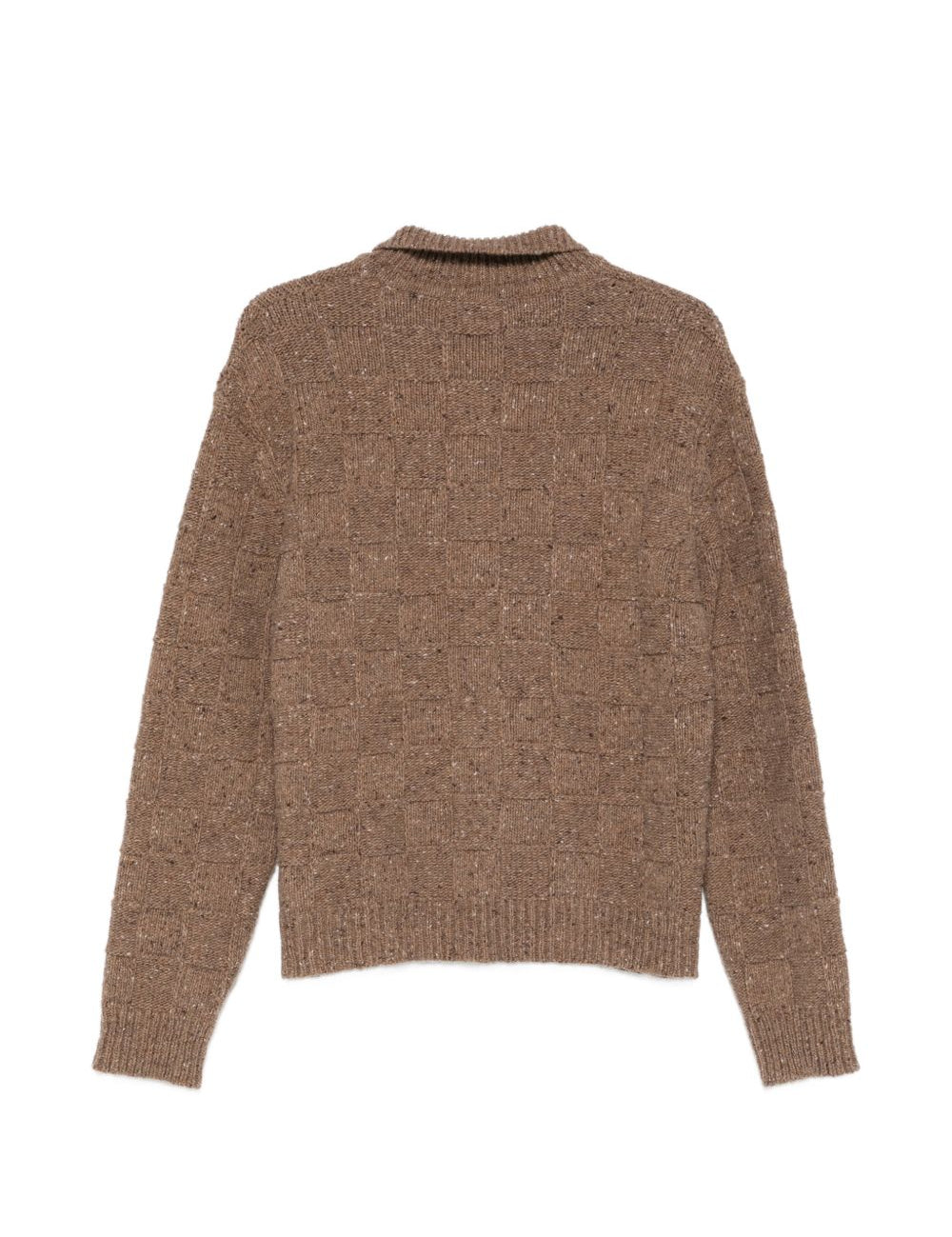 Cardigan a quadretti in maglia in marrone Ymc - uomo 