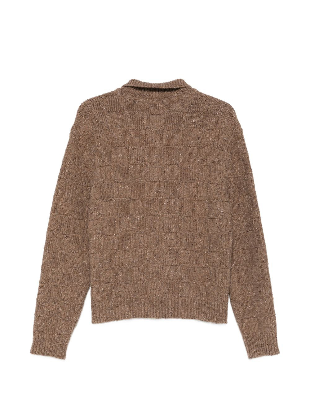 Cardigan a quadretti in maglia in marrone Ymc - uomo 