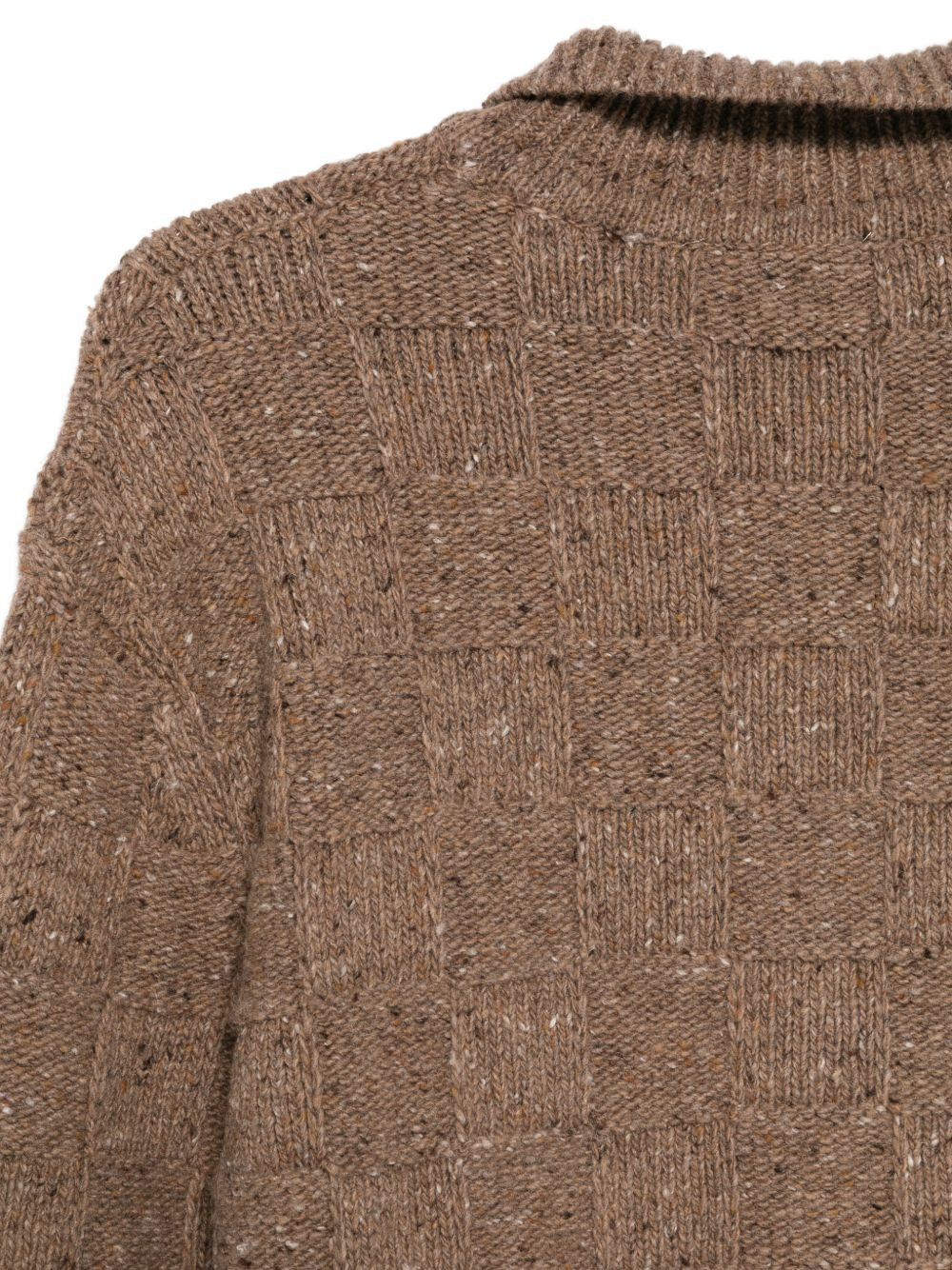 Cardigan a quadretti in maglia in marrone Ymc - uomo 