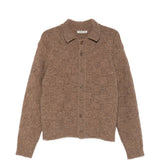 Cardigan a quadretti in maglia in marrone Ymc - uomo 