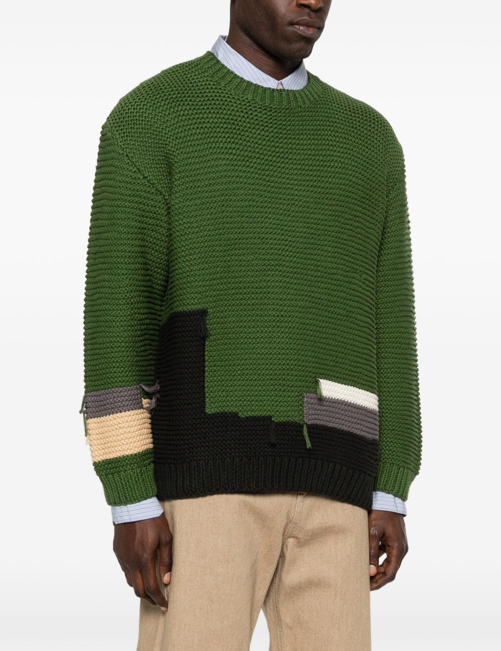 Maglione con dettagli patch in verde Ymc - uomo 