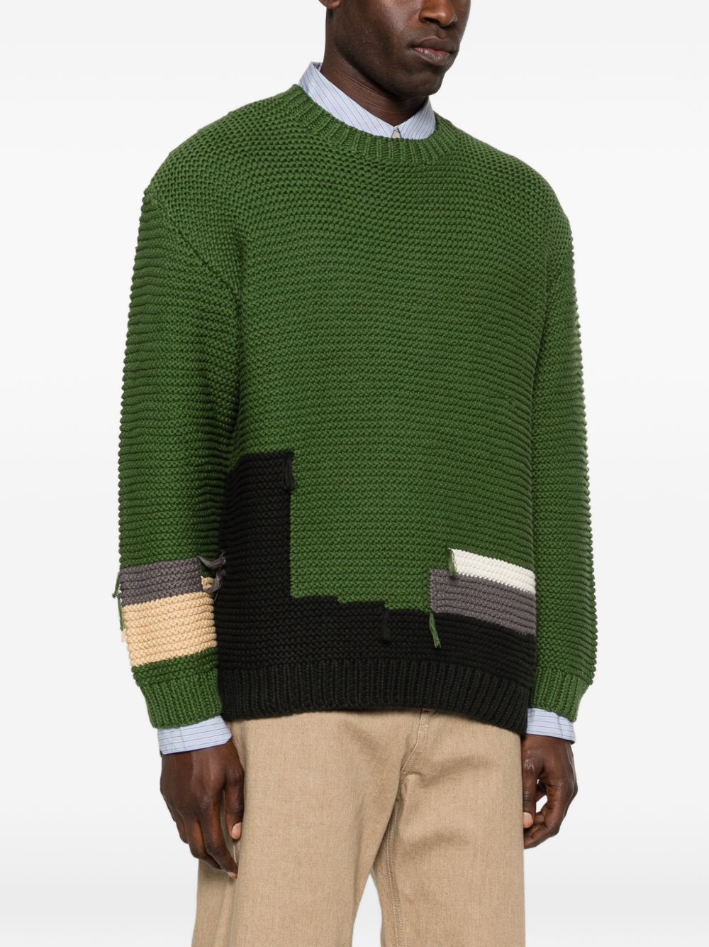 Maglione con dettagli patch in verde Ymc - uomo 