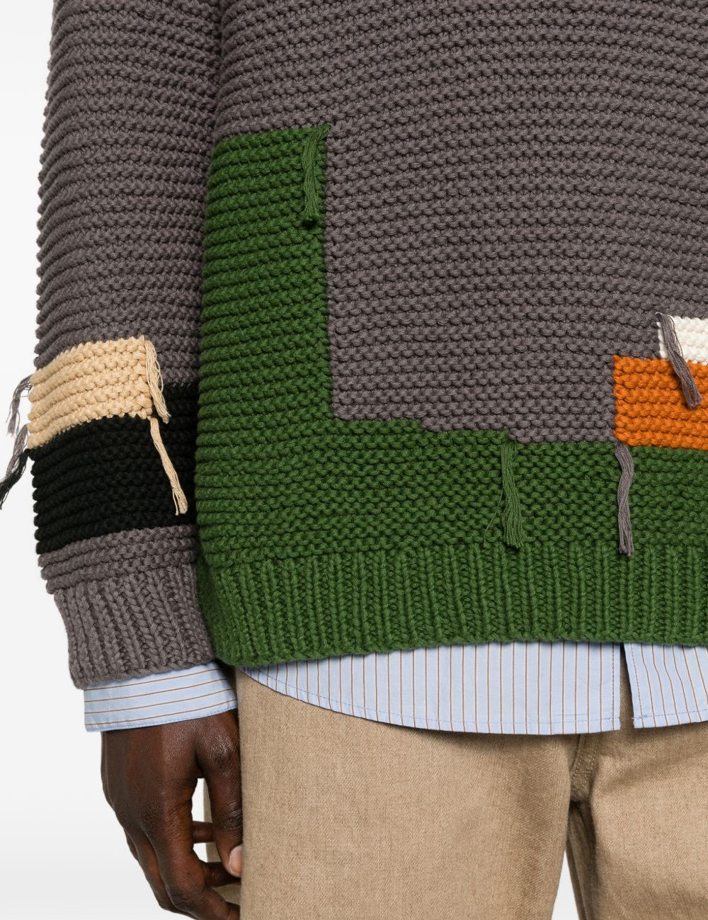 Maglione con dettagli patch in grigio Ymc - uomo 