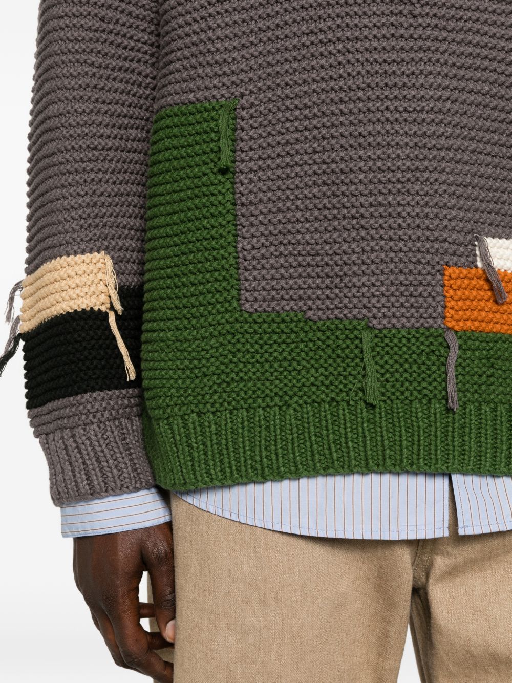 Maglione con dettagli patch in grigio Ymc - uomo 
