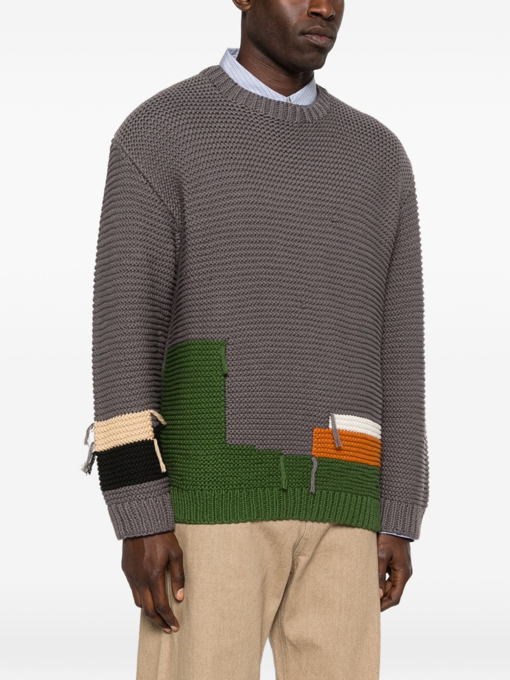 Maglione con dettagli patch in grigio Ymc - uomo 