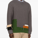 Maglione con dettagli patch in grigio Ymc - uomo 