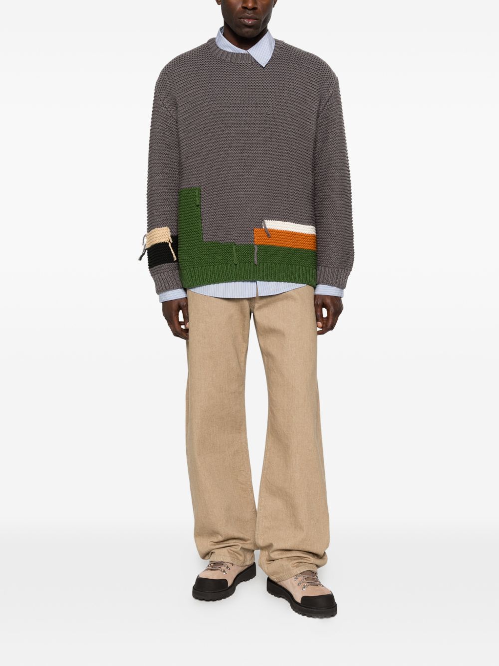 Maglione con dettagli patch in grigio Ymc - uomo 
