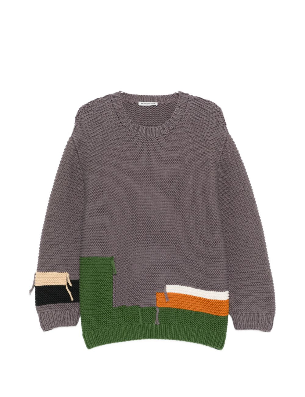 Maglione con dettagli patch in grigio Ymc - uomo 