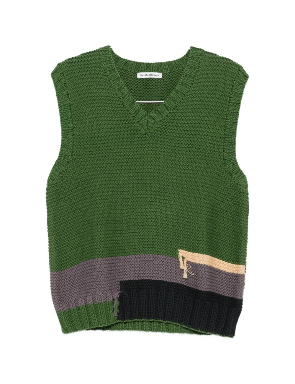 Gilet colour-block con scollo a v in verde Ymc - uomo 