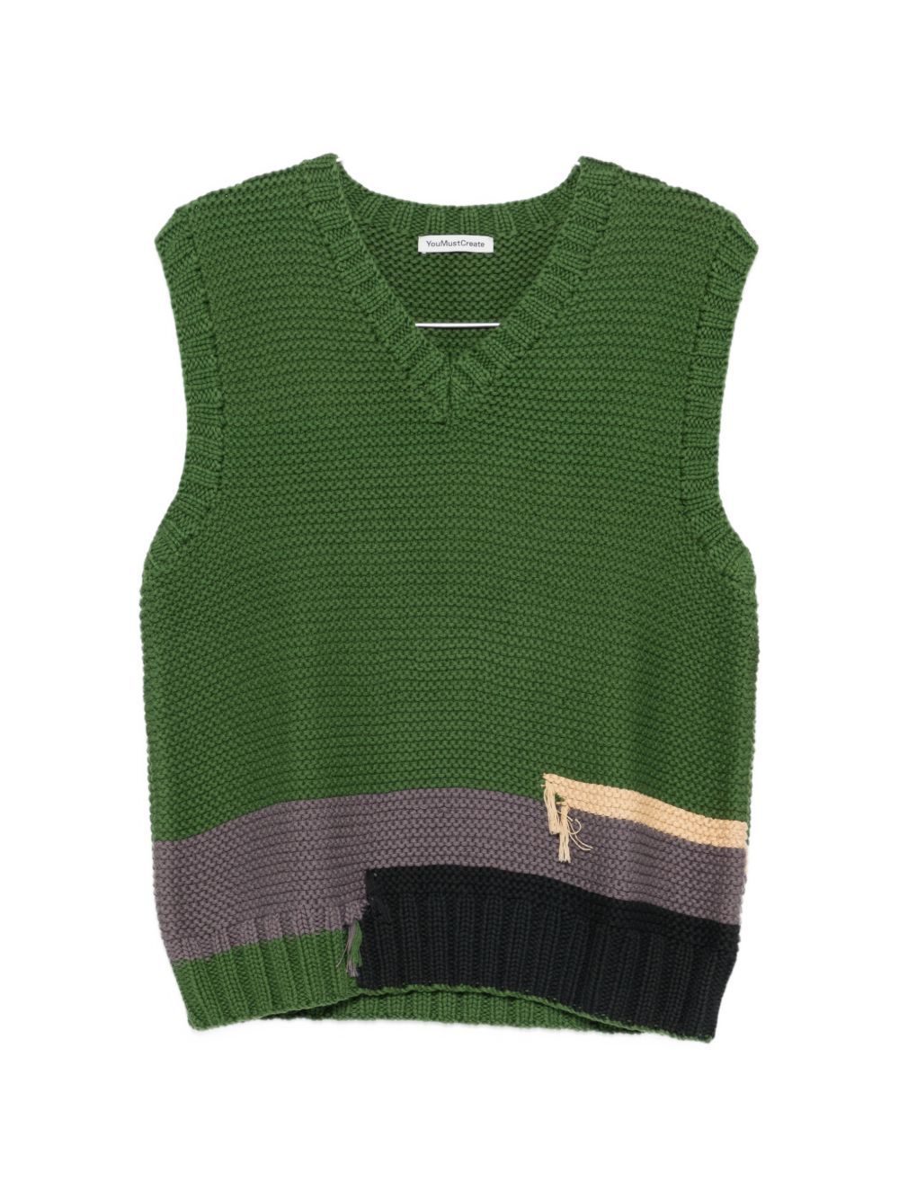 Gilet colour-block con scollo a v in verde Ymc - uomo 