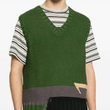 Gilet colour-block con scollo a v in verde Ymc - uomo 