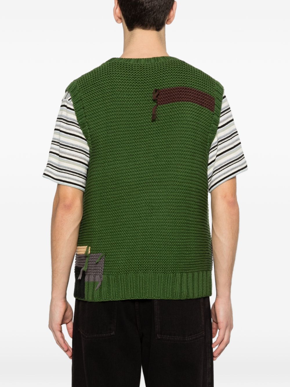 Gilet colour-block con scollo a v in verde Ymc - uomo 