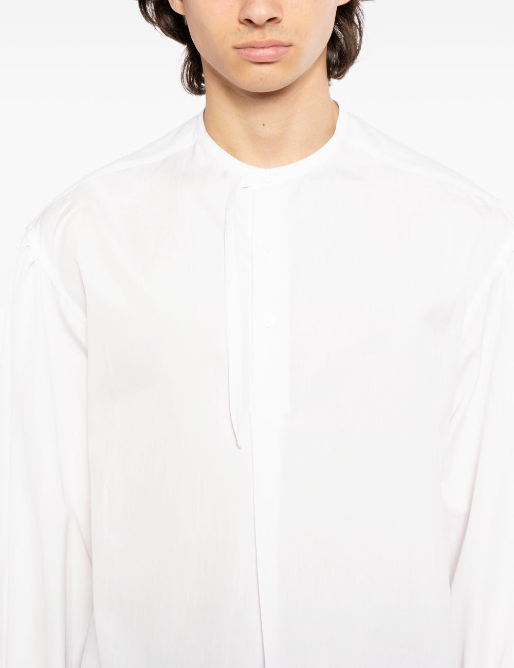 Camicia a maniche lunghe in cotone in bianco Yohji yamamoto - uomo 