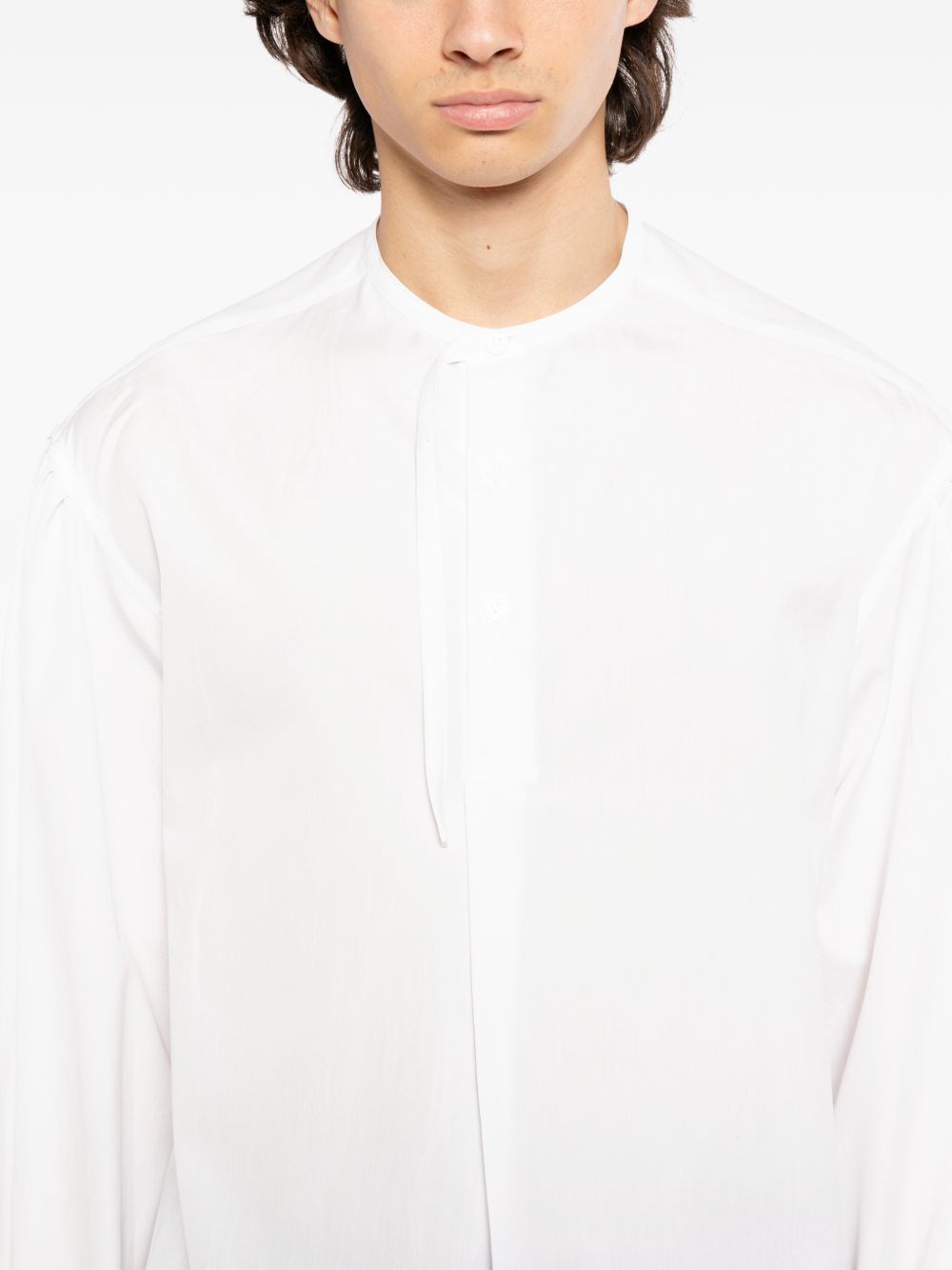 Camicia a maniche lunghe in cotone in bianco Yohji yamamoto - uomo 