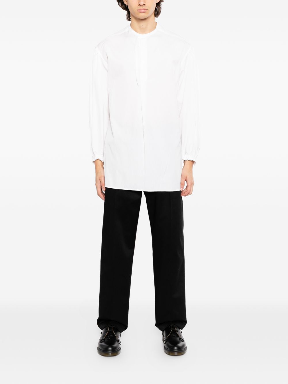 Camicia a maniche lunghe in cotone in bianco Yohji yamamoto - uomo 