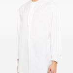Camicia a maniche lunghe in cotone in bianco Yohji yamamoto - uomo 