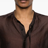 Camicia girocollo in marrone Yohji yamamoto - uomo 