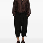 Camicia girocollo in marrone Yohji yamamoto - uomo 
