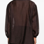 Camicia girocollo in marrone Yohji yamamoto - uomo 
