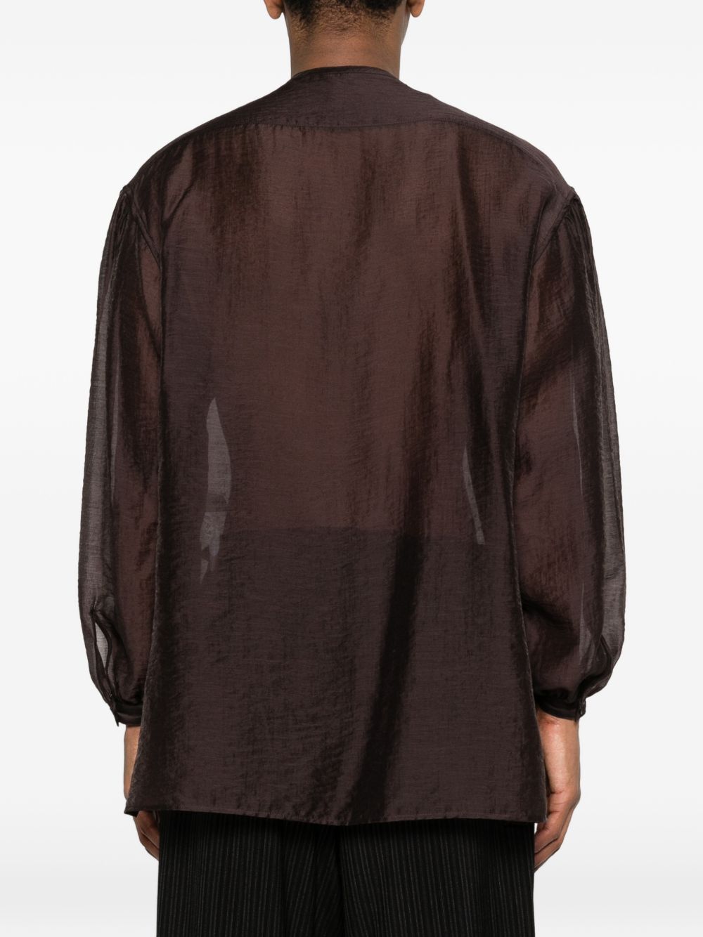 Camicia girocollo in marrone Yohji yamamoto - uomo 