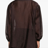 Camicia girocollo in marrone Yohji yamamoto - uomo 